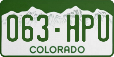 CO license plate 063HPU