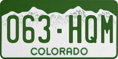 CO license plate 063HQM