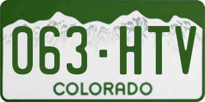 CO license plate 063HTV