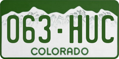 CO license plate 063HUC
