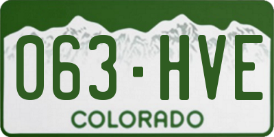 CO license plate 063HVE