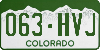 CO license plate 063HVJ