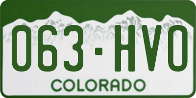 CO license plate 063HVO