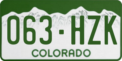 CO license plate 063HZK