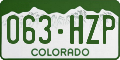CO license plate 063HZP