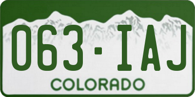 CO license plate 063IAJ