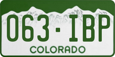 CO license plate 063IBP