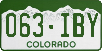 CO license plate 063IBY