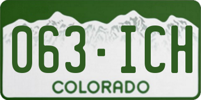 CO license plate 063ICH