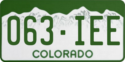CO license plate 063IEE
