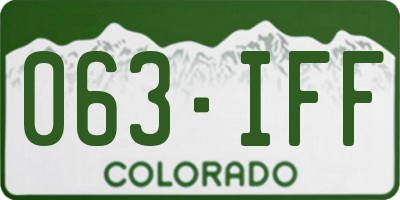 CO license plate 063IFF