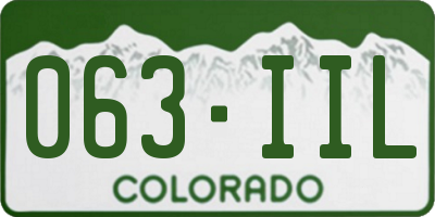 CO license plate 063IIL