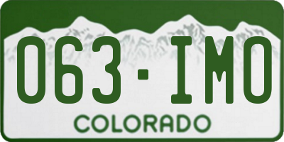 CO license plate 063IMO
