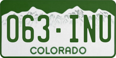 CO license plate 063INU