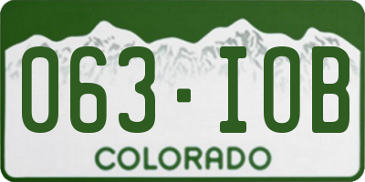 CO license plate 063IOB