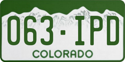 CO license plate 063IPD
