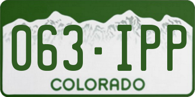 CO license plate 063IPP