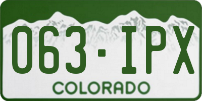 CO license plate 063IPX