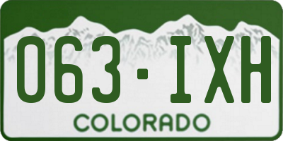 CO license plate 063IXH