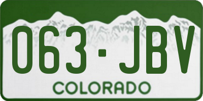 CO license plate 063JBV