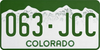 CO license plate 063JCC