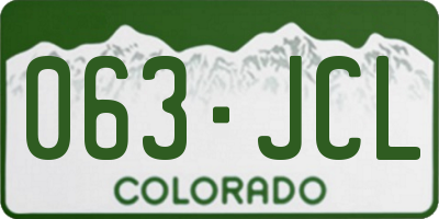 CO license plate 063JCL