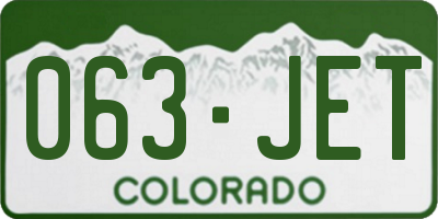 CO license plate 063JET