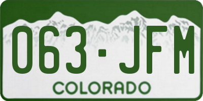 CO license plate 063JFM