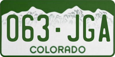 CO license plate 063JGA