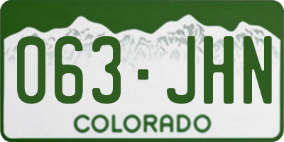 CO license plate 063JHN