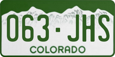 CO license plate 063JHS