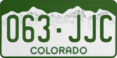 CO license plate 063JJC