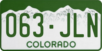 CO license plate 063JLN