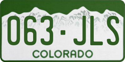 CO license plate 063JLS