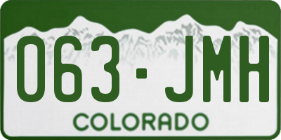 CO license plate 063JMH