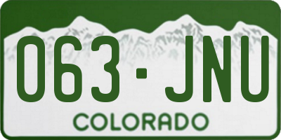 CO license plate 063JNU