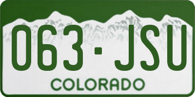 CO license plate 063JSU