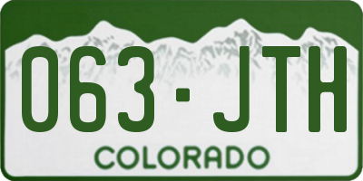 CO license plate 063JTH