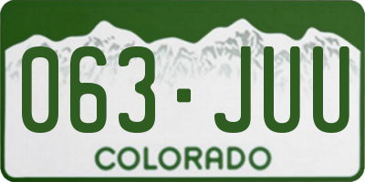 CO license plate 063JUU