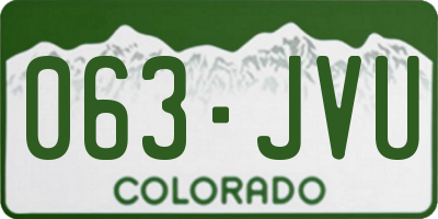 CO license plate 063JVU