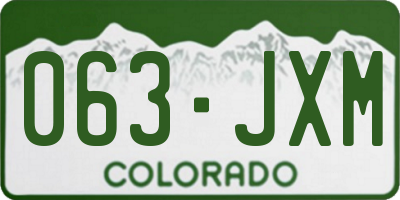 CO license plate 063JXM