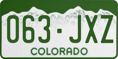 CO license plate 063JXZ