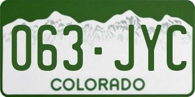 CO license plate 063JYC