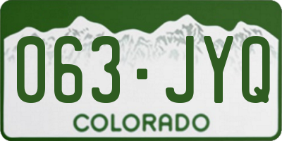 CO license plate 063JYQ