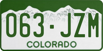CO license plate 063JZM