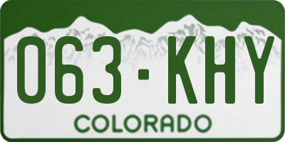 CO license plate 063KHY