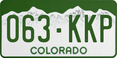 CO license plate 063KKP