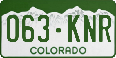 CO license plate 063KNR
