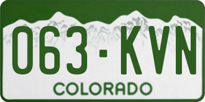 CO license plate 063KVN