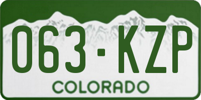CO license plate 063KZP